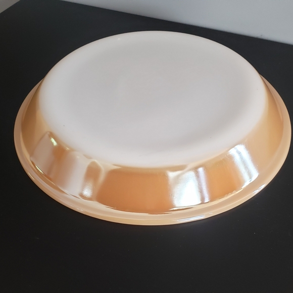 Vintage Fire King Peach Lustre 9" Milk Glass Pie Plate - Picture 5 of 16